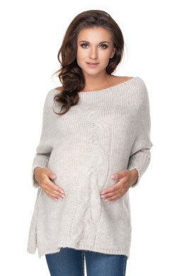 Sweter Ciążowy Model 30075 Light Grey - PeeKaBoo - uniwersalny