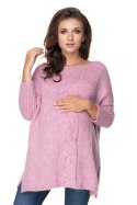 Sweter Ciążowy Model 30075 Lila - PeeKaBoo - uniwersalny Sweter Ciążowy Model 30075 Lila - PeeKaBoo - uniwersalny