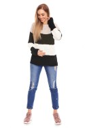 Sweter Ciążowy Model 70019 Khaki - PeeKaBoo - uniwersalny Sweter Ciążowy Model 70019 Khaki - PeeKaBoo - uniwersalny