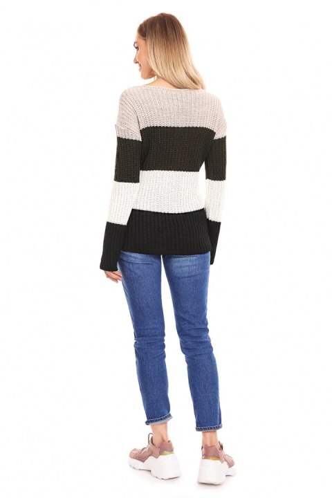 Sweter Ciążowy Model 70019 Khaki - PeeKaBoo - uniwersalny Sweter Ciążowy Model 70019 Khaki - PeeKaBoo - uniwersalny