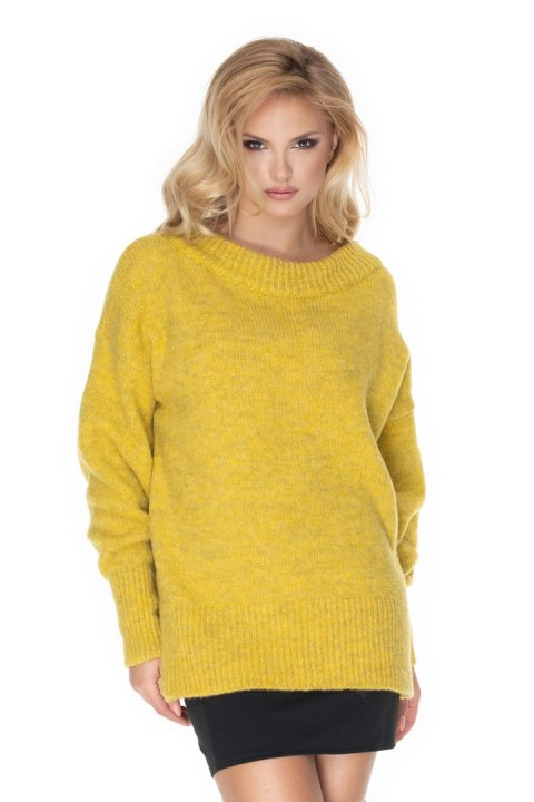 Sweter Damski Model 30064 Yellow - PeeKaBoo - uniwersalny Sweter Damski Model 30064 Yellow - PeeKaBoo - uniwersalny