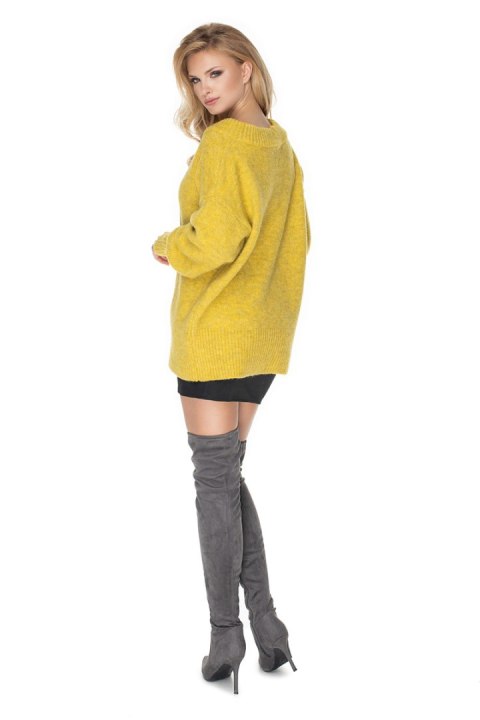 Sweter Damski Model 30064 Yellow - PeeKaBoo - uniwersalny Sweter Damski Model 30064 Yellow - PeeKaBoo - uniwersalny