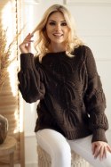 Sweter Damski Model 30081 Brown - PeeKaBoo - uniwersalny Sweter Damski Model 30081 Brown - PeeKaBoo - uniwersalny