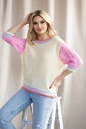 Sweter Damski Model 30093 Light Yellow - PeeKaBoo - uniwersalny Sweter Damski Model 30093 Light Yellow - PeeKaBoo - uniwersalny