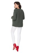 Sweter Kardigan Model 30074 Khaki - PeeKaBoo - uniwersalny Sweter Kardigan Model 30074 Khaki - PeeKaBoo - uniwersalny