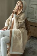 Sweter Kardigan Model 30085 Cream - PeeKaBoo - uniwersalny