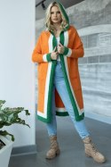 Sweter Kardigan Model 30085 Orange - PeeKaBoo - uniwersalny Sweter Kardigan Model 30085 Orange - PeeKaBoo - uniwersalny