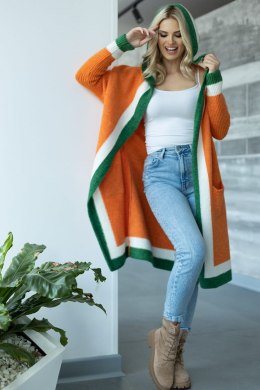 Sweter Kardigan Model 30085 Orange - PeeKaBoo - uniwersalny