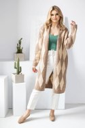 Sweter Kardigan Model 30092 Cappuccino - PeeKaBoo - uniwersalny Sweter Kardigan Model 30092 Cappuccino - PeeKaBoo - uniwersalny