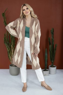 Sweter Kardigan Model 30092 Cappuccino - PeeKaBoo - uniwersalny