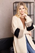 Sweter Kardigan Model 70041 Beige - PeeKaBoo - uniwersalny