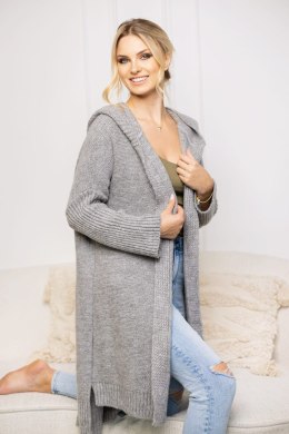 Sweter Kardigan Model 70043 Grey - PeeKaBoo - uniwersalny