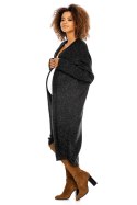 Sweter Narzutka model 30053C Black - PeeKaBoo - uniwersalny Sweter Narzutka model 30053C Black - PeeKaBoo - uniwersalny