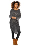 Sweter Poncho model 30012 Graphit - PeeKaBoo - uniwersalny