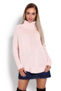 Sweter Ponczo Model 70009 Powder Pink - PeeKaBoo - uniwersalny Sweter Ponczo Model 70009 Powder Pink - PeeKaBoo - uniwersalny