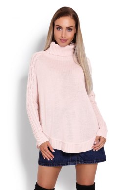 Sweter Ponczo Model 70009 Powder Pink - PeeKaBoo - uniwersalny