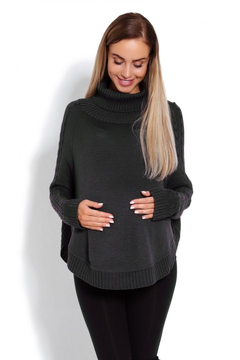 Sweter Ponczo Model 70009C Grafit - PeeKaBoo - uniwersalny
