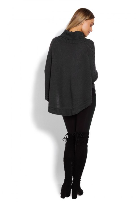 Sweter Ponczo Model 70009C Grafit - PeeKaBoo - uniwersalny Sweter Ponczo Model 70009C Grafit - PeeKaBoo - uniwersalny