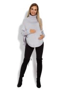 Sweter Ponczo Model 70009C Grey - PeeKaBoo - uniwersalny Sweter Ponczo Model 70009C Grey - PeeKaBoo - uniwersalny