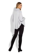 Sweter Ponczo Model 70009C Grey - PeeKaBoo - uniwersalny Sweter Ponczo Model 70009C Grey - PeeKaBoo - uniwersalny