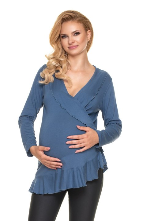 Bluzka Ciążowa Model 0185 Blue - PeeKaBoo - L/XL Bluzka Ciążowa Model 0185 Blue - PeeKaBoo - L/XL