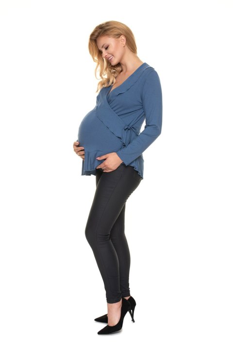Bluzka Ciążowa Model 0185 Blue - PeeKaBoo - L/XL Bluzka Ciążowa Model 0185 Blue - PeeKaBoo - L/XL