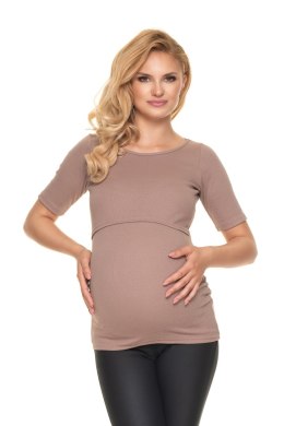 Bluzka Ciążowa Model 1717 Cappuccino - PeeKaBoo - S/M