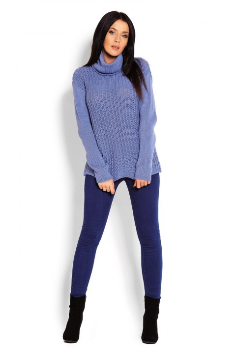 Golf Damski Model 70014 Blue - PeeKaBoo - uniwersalny Golf Damski Model 70014 Blue - PeeKaBoo - uniwersalny