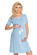 Koszulka nocna Koszula Nocna Ciążowa Model 0180 Błękit - PeeKaBoo - S/M Koszulka nocna Koszula Nocna Ciążowa Model 0180 Błękit - PeeKaBoo - S/M