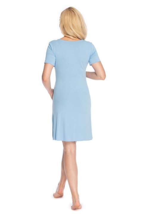Koszulka nocna Koszula Nocna Ciążowa Model 0180 Błękit - PeeKaBoo - S/M Koszulka nocna Koszula Nocna Ciążowa Model 0180 Błękit - PeeKaBoo - S/M