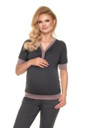 Piżama Ciążowa Model 0184 Grafit - PeeKaBoo - S/M