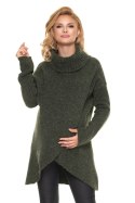 Sweter Ciążowy Model 30078 Khaki - PeeKaBoo - uniwersalny Sweter Ciążowy Model 30078 Khaki - PeeKaBoo - uniwersalny