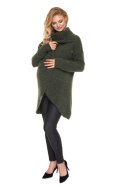 Sweter Ciążowy Model 30078 Khaki - PeeKaBoo - uniwersalny Sweter Ciążowy Model 30078 Khaki - PeeKaBoo - uniwersalny
