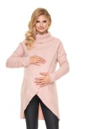Sweter Ciążowy Model 30078 Pink - PeeKaBoo - uniwersalny Sweter Ciążowy Model 30078 Pink - PeeKaBoo - uniwersalny