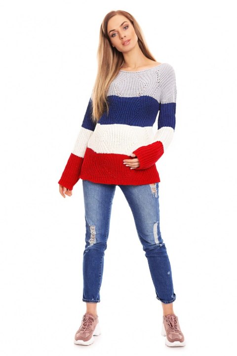 Sweter Ciążowy Model 70019 Jeans - PeeKaBoo - uniwersalny Sweter Ciążowy Model 70019 Jeans - PeeKaBoo - uniwersalny
