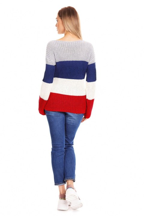 Sweter Ciążowy Model 70019 Jeans - PeeKaBoo - uniwersalny Sweter Ciążowy Model 70019 Jeans - PeeKaBoo - uniwersalny