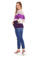 Sweter Ciążowy Model 70019 Violet - PeeKaBoo - uniwersalny Sweter Ciążowy Model 70019 Violet - PeeKaBoo - uniwersalny