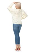 Sweter Damski Model 30059 Cream - PeeKaBoo - uniwersalny Sweter Damski Model 30059 Cream - PeeKaBoo - uniwersalny