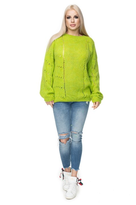 Sweter Damski Model 30059 Limonka - PeeKaBoo - uniwersalny Sweter Damski Model 30059 Limonka - PeeKaBoo - uniwersalny