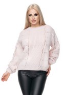 Sweter Damski Model 30059 Powder Pink - PeeKaBoo - uniwersalny Sweter Damski Model 30059 Powder Pink - PeeKaBoo - uniwersalny