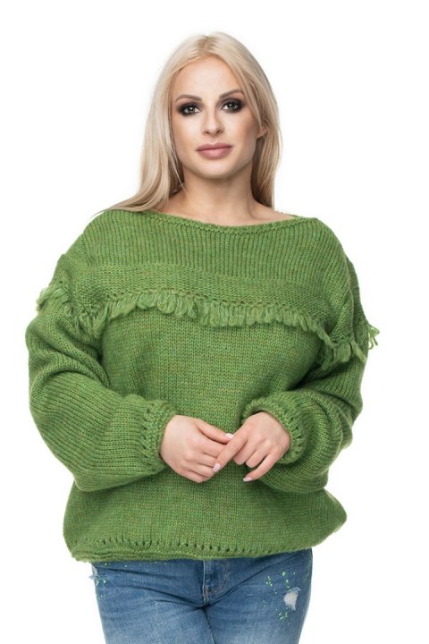 Sweter Damski Model 30062 Green - PeeKaBoo - uniwersalny Sweter Damski Model 30062 Green - PeeKaBoo - uniwersalny