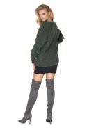 Sweter Damski Model 30064 Khaki - PeeKaBoo - uniwersalny Sweter Damski Model 30064 Khaki - PeeKaBoo - uniwersalny