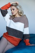 Sweter Damski Model 30084 Cappuccino - PeeKaBoo - uniwersalny Sweter Damski Model 30084 Cappuccino - PeeKaBoo - uniwersalny