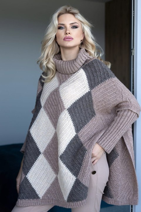 Sweter Damski Model 30088 Cappuccino - PeeKaBoo - uniwersalny Sweter Damski Model 30088 Cappuccino - PeeKaBoo - uniwersalny