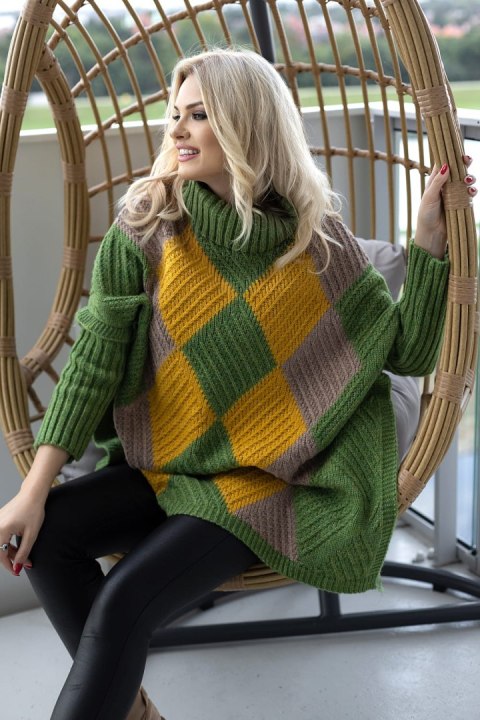 Sweter Damski Model 30088 Green - PeeKaBoo - uniwersalny Sweter Damski Model 30088 Green - PeeKaBoo - uniwersalny