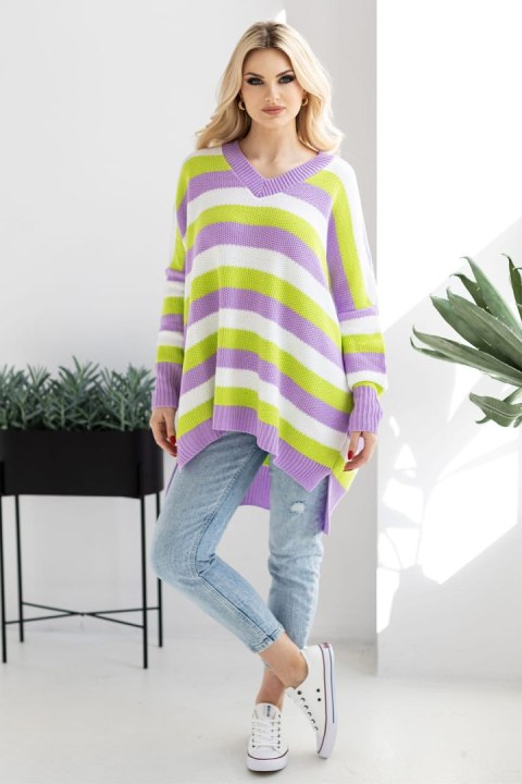 Sweter Damski Model 30091 Lila - PeeKaBoo - uniwersalny Sweter Damski Model 30091 Lila - PeeKaBoo - uniwersalny