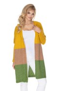 Sweter Kardigan Model 30069 Musztard/Green - PeeKaBoo - uniwersalny