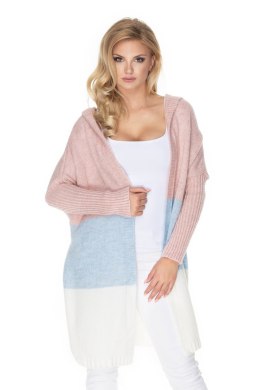 Sweter Kardigan Model 30069 Powder Pink/Sky Blue - PeeKaBoo - uniwersalny
