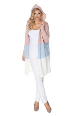 Sweter Kardigan Model 30069 Powder Pink/Sky Blue - PeeKaBoo - uniwersalny