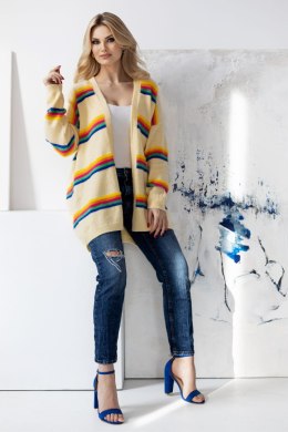 Sweter Kardigan Model 30090 Light Yellow - PeeKaBoo - uniwersalny